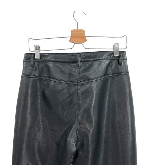 Aritzia Wilfred Beatrix Pants Flared High Waist Faux‎ Leather Black Size 10 - Picture 10 of 14